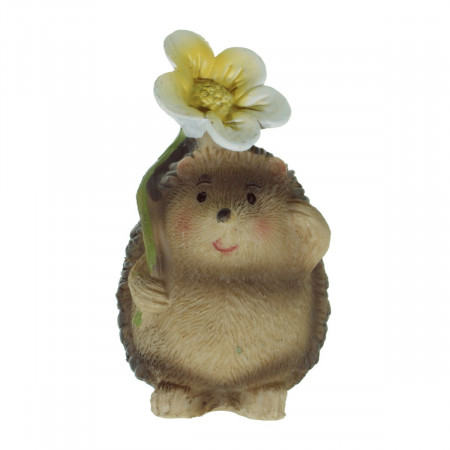 Miniatura arici cu floare din rasina 4,2x4,2x7,5cm DD63727