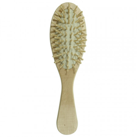 Perie nefinisata lemn natur pentru par 22cm 001272
