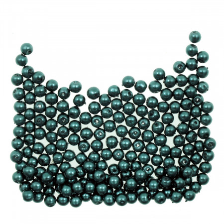 Perla sticla rotunda verde turcoaz inchis 3,5x4,5mm 18g