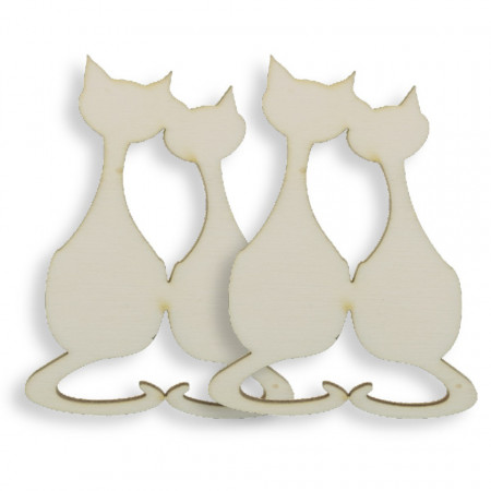 Pisici indragostite placaj 6x8cm 2/set