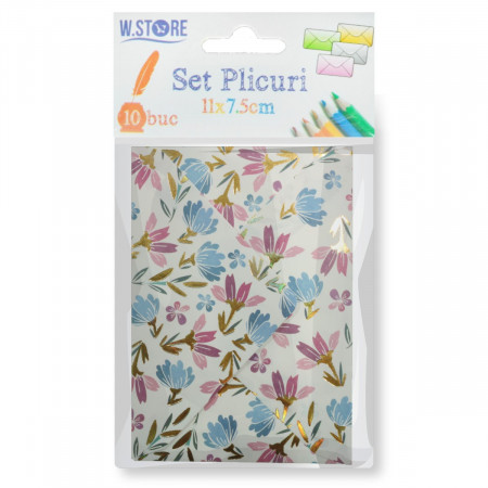 Plic 11x7,5cm 10/set model flori 2 063619/063616