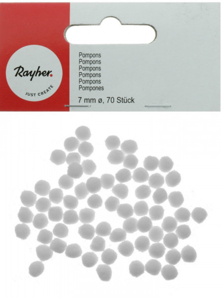 Pompon alb 0,7cm 70/set Rayher RY7651002
