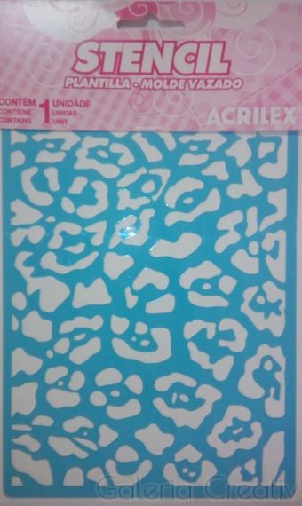 Sablon plastic pete leopard 15x21cm Acrilex 30002