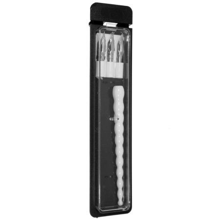 Set caligrafie 3 penite cu toc alb ARK175