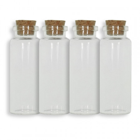 Sticluta cu dop pluta 25ml 6x2,2cm 4/set