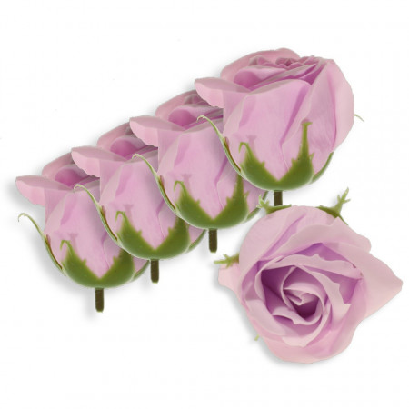 Trandafir din sapun lila deschis 5cm cu tija din plastic 5/set