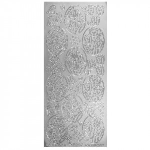 Abtibild argintiu flori 1123 10x23cm