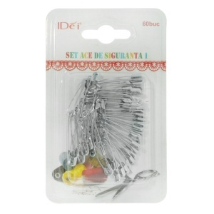 Ac de siguranta argintiu 3,2cm 60/set 041303