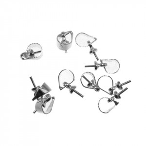 Agatatoare pandant argintiu 10mm pentru piatra semigaurita 10/set