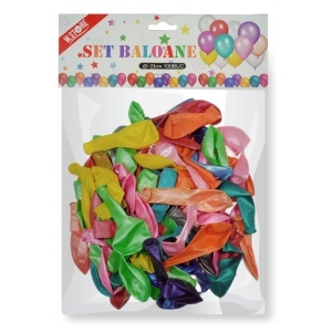 Balon culori diverse sidefate 23cm 100/set 035404
