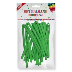 Balon pentru modelare verde 28cm 15/set 015847
