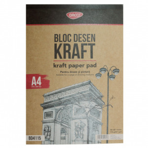 Bloc hartie craft A4 115g 50 file Daco BD4115
