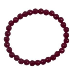 Bratara margele sticla rotunde bordo 6mm pe elastic