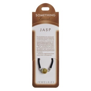 Bratara piatra semipretioasa Jasp 12mm cu snur negru