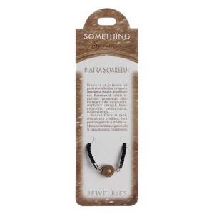 Bratara piatra semipretioasa Piatra soarelui 12mm cu snur negru