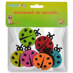 Buburuza pasla 4x3,5cm 6/set Colorarte multicolor S279
