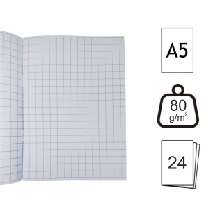 Caiet mic matematica cu patratele mari A5 80g 24 file Ecada 29524M - Img 3