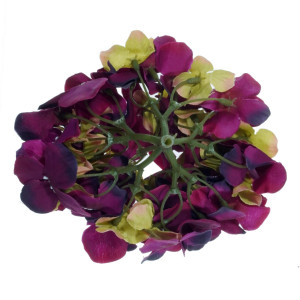 Cap hortensie textil violet magenta/galben 15cm - Img 2