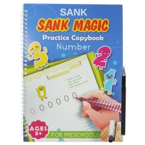 Carte educativa prescolari A4 + pix cu santuri ghidate 18 pagini Sank Magic-Numere