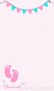 Carton botez roz model-51 9x5,4cm 50/set