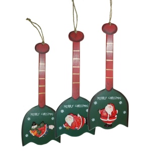 Chitara placaj verde/rosu si Mos Craciun/Om de zapada ceramica diverse modele 41x16cm cu agatatoare - Img 3