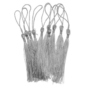 Ciucure 8cm cu agatatoare textil 10/set gri