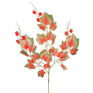 Creanga cu frunze vita de vie rosu deschis/galben/verde deschis 68cm