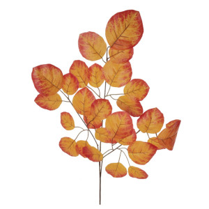 Creanga frunze magnolie portocaliu galben 70cm