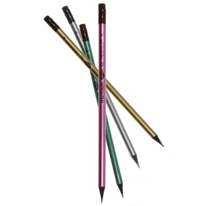 Creion grafit HB cu radiera Daco CG203 corp color metalizat
