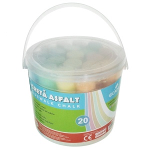 Creta rotunda 5 culori + alb pentru asfalt 20/cut Ecada 48120