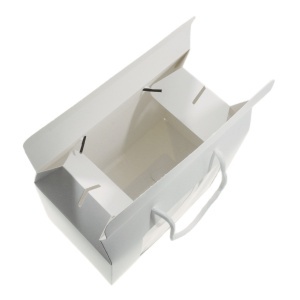 Cutie carton alb cu manere si fereastra acetofan 11x20x15,5cm CUH-ROPHAN2015whi - Img 3