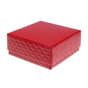 Cutie carton bijuterii patrata 7x7x3,2cm rosu