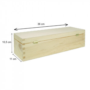 Cutie lemn pentru vin cu inchizatoare clapeta 36x11x10,5cm SW241 - Img 3