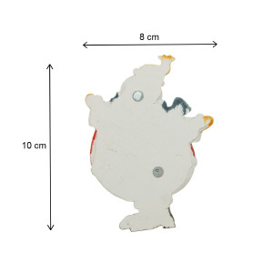 Decoratiune Craciun ceramica om de zapada cu haina rosie si magnet 8x10cm - Img 2