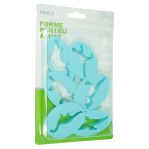 Decupator plastic dinozauri 5,5-6cm 6/set bleu T09516