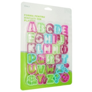 Decupator plastic litere si semne ortografice 3,8cm 34/set culori diverse T060789