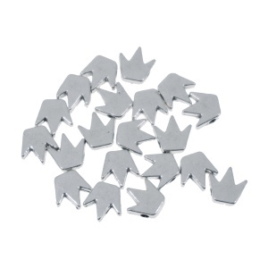 Distantier metalic argintiu coroana 8x8mm 20/set
