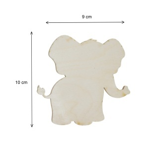 Elefant placaj pirogravat 9x10cm - Img 2