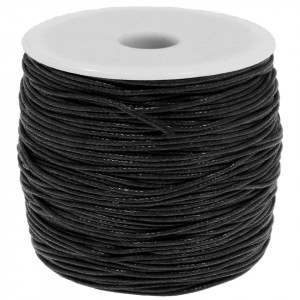 Fir bumbac cerat negru 1mm x 80m/rola