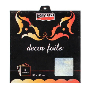 Folie transfer sclipici holografic 14x14cm 5/set Pentart 20744