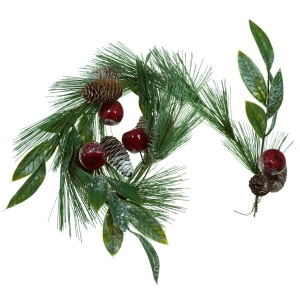 Ghirlanda pin/frunze cu mar si conuri 140cm - Img 1
