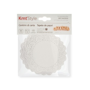 Hartie dantelata rotunda 11,4cm alba 50/set KmtStyle 5403530
