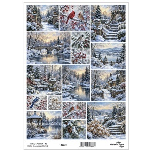 Hartie decoupage Iarna, Craciun - 13 20x27,5cm 90g