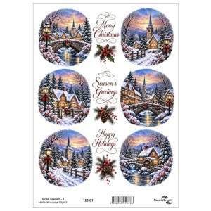 Hartie decoupage Iarna, Craciun - 3 20x27,5cm 90g