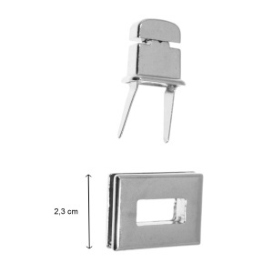 Inchizatoare metalica pentru geanta 3x2,3x2cm 2 piese argintiu - Img 2