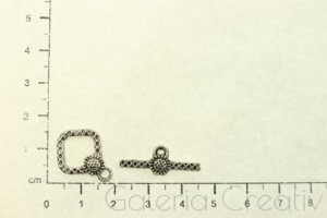 Inchizatoare toggle decorativa argintiu inchis 20x24mm IT40 2/set - Img 2