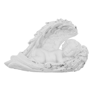 Inger rasina alb cu sclipici model-1 culcat 4x2x7cm DD65678 - Img 1