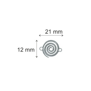 Link metalic argintiu inchis spirala 21x12mm 10/set - Img 2