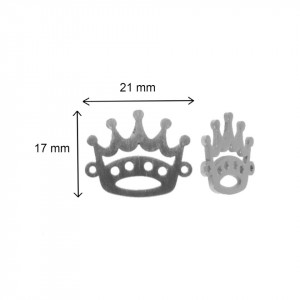 Link metalic inox coroana 21x17mm 2/set - Img 2