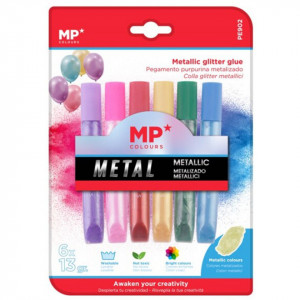 Lipici culoare metalica 6 culori x 13g/set MP Colours PE902